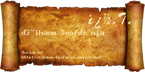 Ölbaum Teofánia névjegykártya
